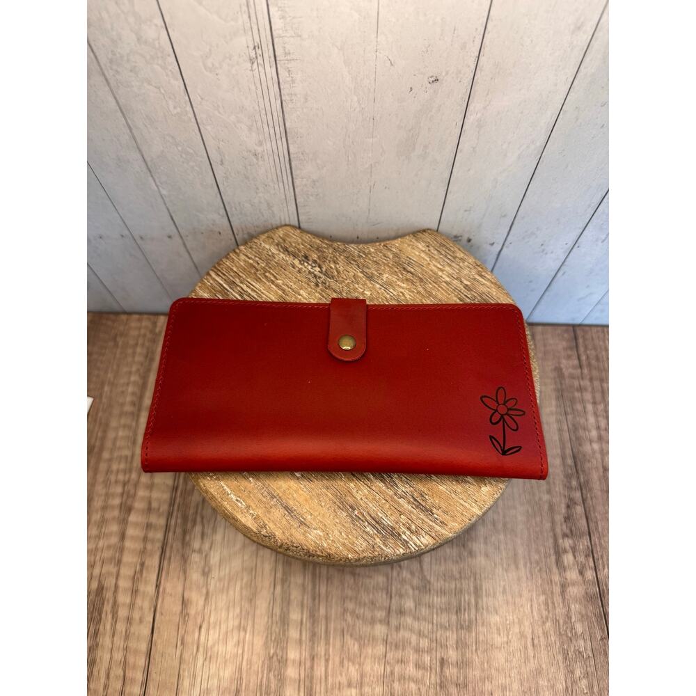 Genuine Leather Wallet DARK RED  Leather REAL LEATHER Wallet NEW FAST SHIP